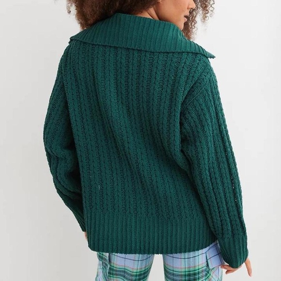 aerie Sweaters - Aerie Cable Car Quarter Zip Sweater